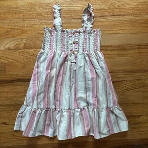 Janie and Jack Striped Linen Cotton Smocked Dress